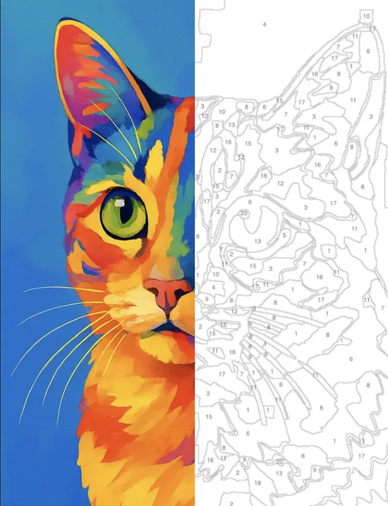 Custom paint-by-numbers canvas example